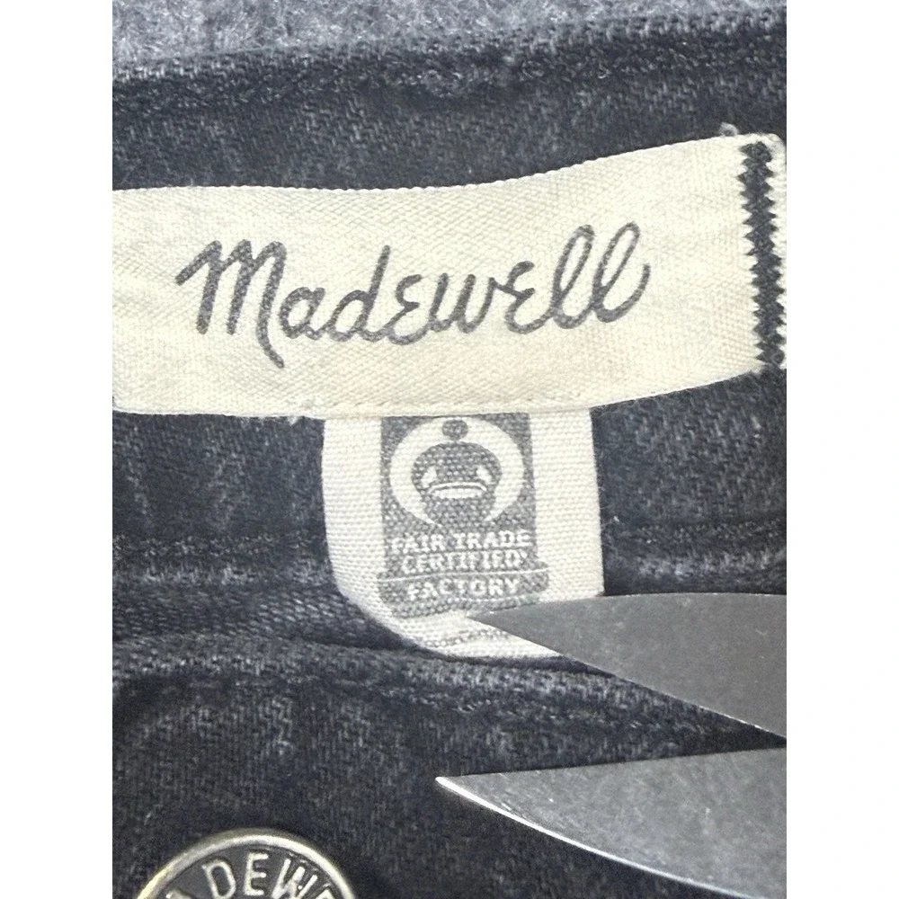 Madewell Black Faded Denim Jeans with Raw Frayed Hem